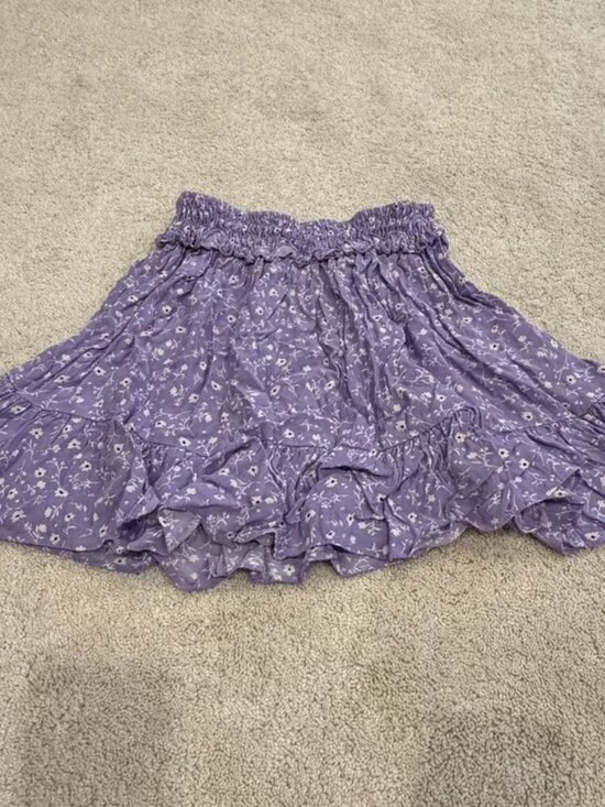 Dresses & Skirts - Zara Skirt Women XS Y2K Mini Purple Floral Flippy ruffle